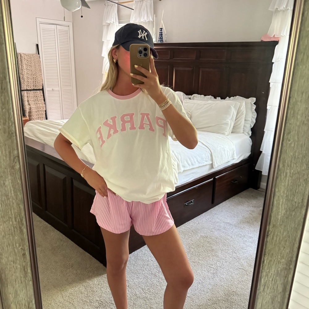 White and Pink Graphic Tee